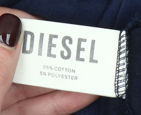 Diesel Men's Blue XL Crew Neck Cotton T-Shirt