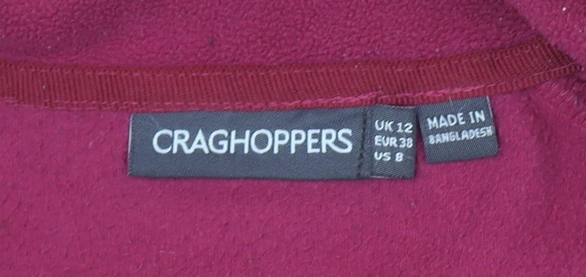 Craghoppers Women Burgundy 1/2 Zip Fleece Sweatshirt UK 12