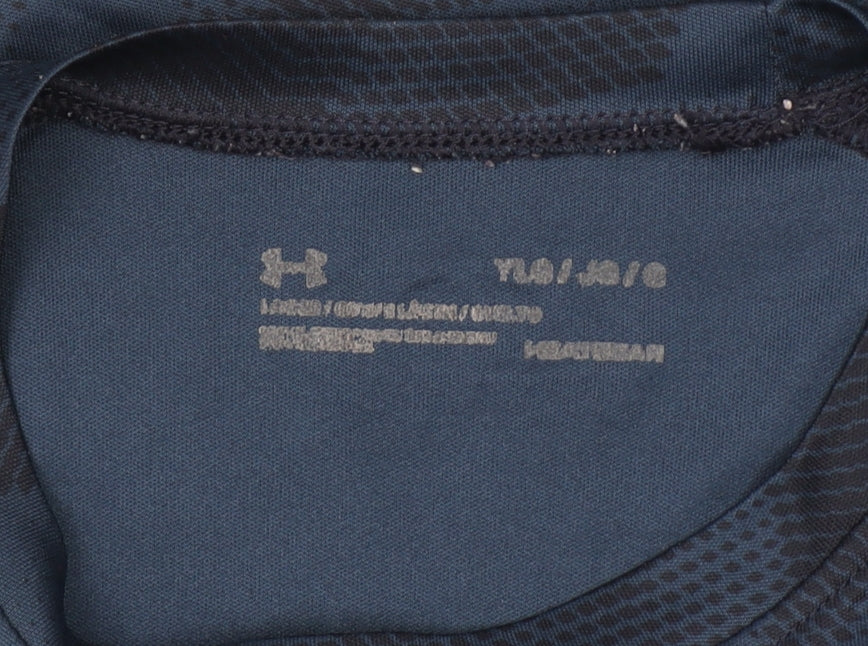 Under Armour Boys Blue Graphic Sports T-Shirt Size 8 Years