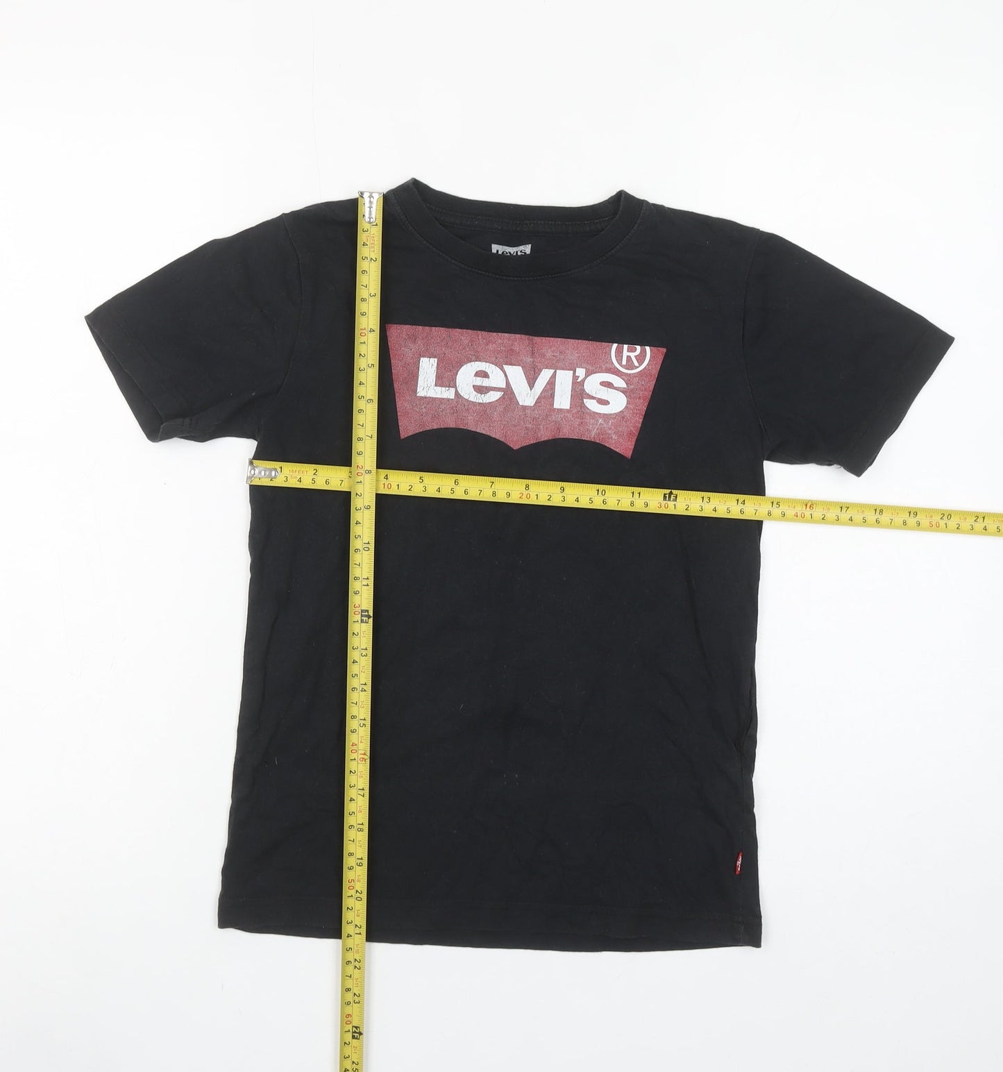 Levi's Boys Black Graphic Logo Short Sleeve Cotton T-Shirt 10 Years