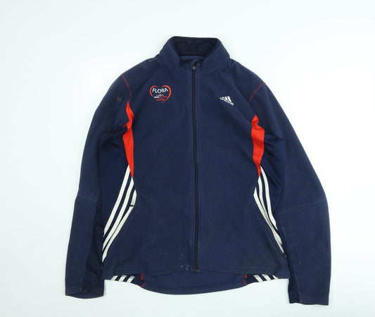 Adidas Men's Blue Fleece Full Zip Sports Jacket Size L