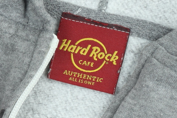 Hard Rock Cafe Women Grey M Basic Zip Hoodie Jacket
