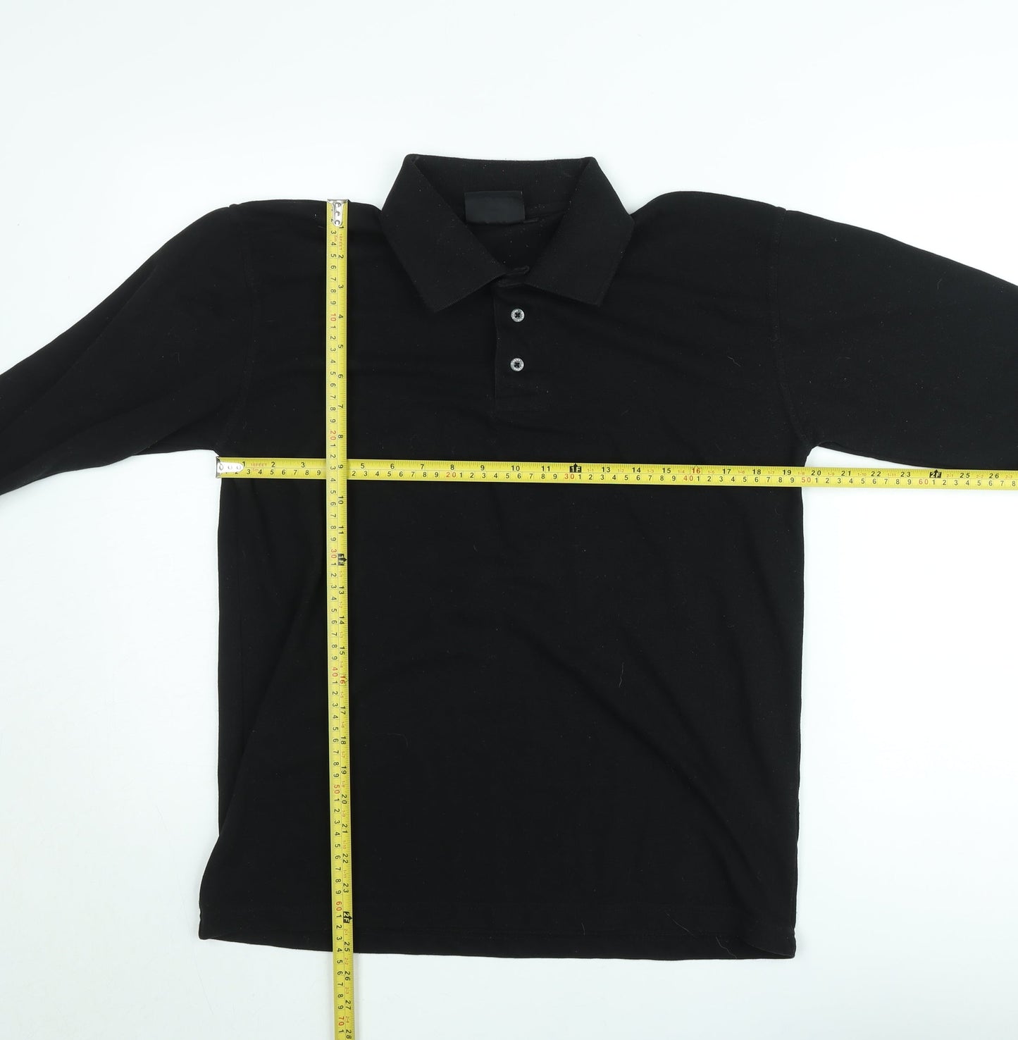 Dickies Men's Black Long Sleeve Workwear Polo Shirt Size M