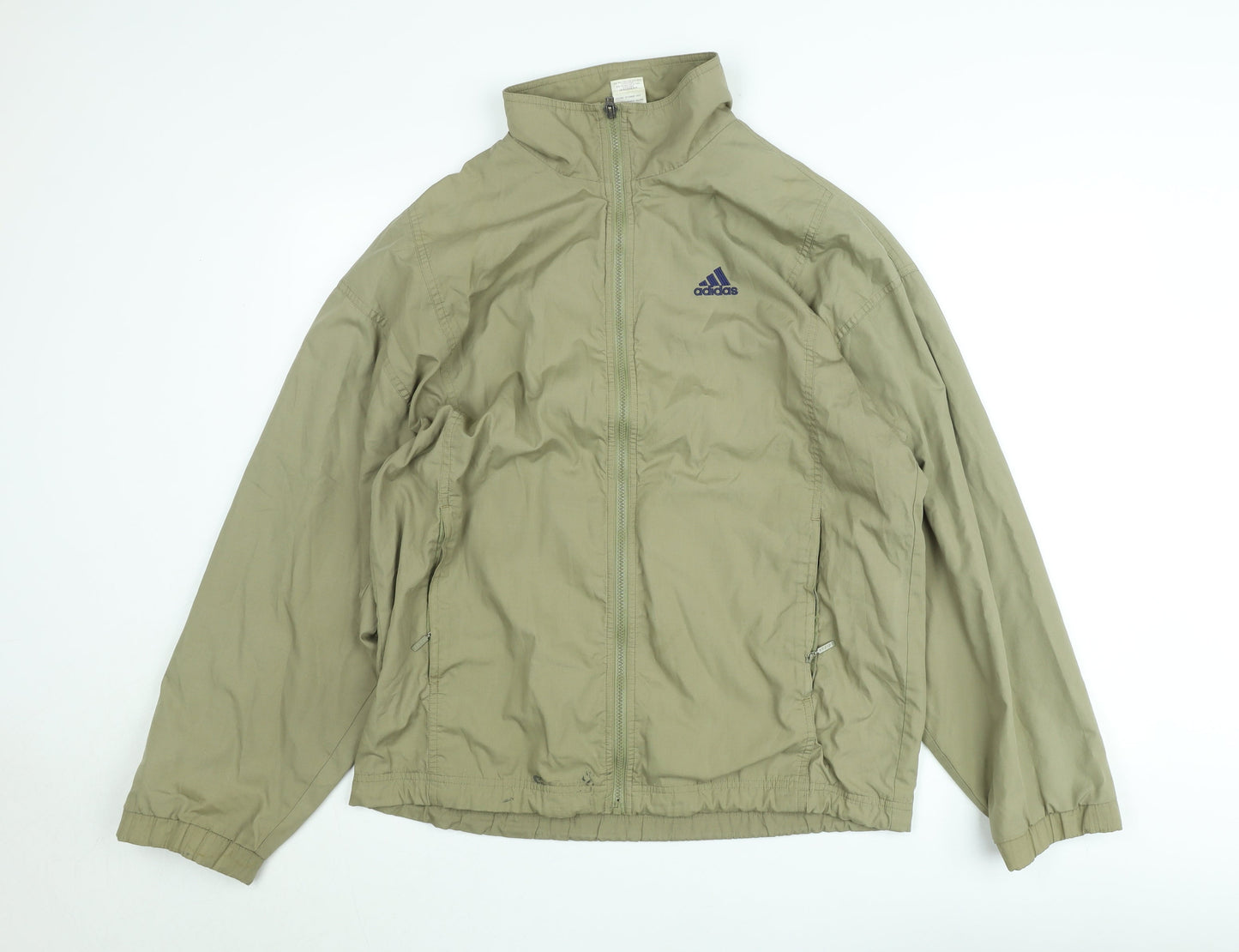 Adidas Men's Green Windbreaker Jacket Size S Full Zip Lightweight