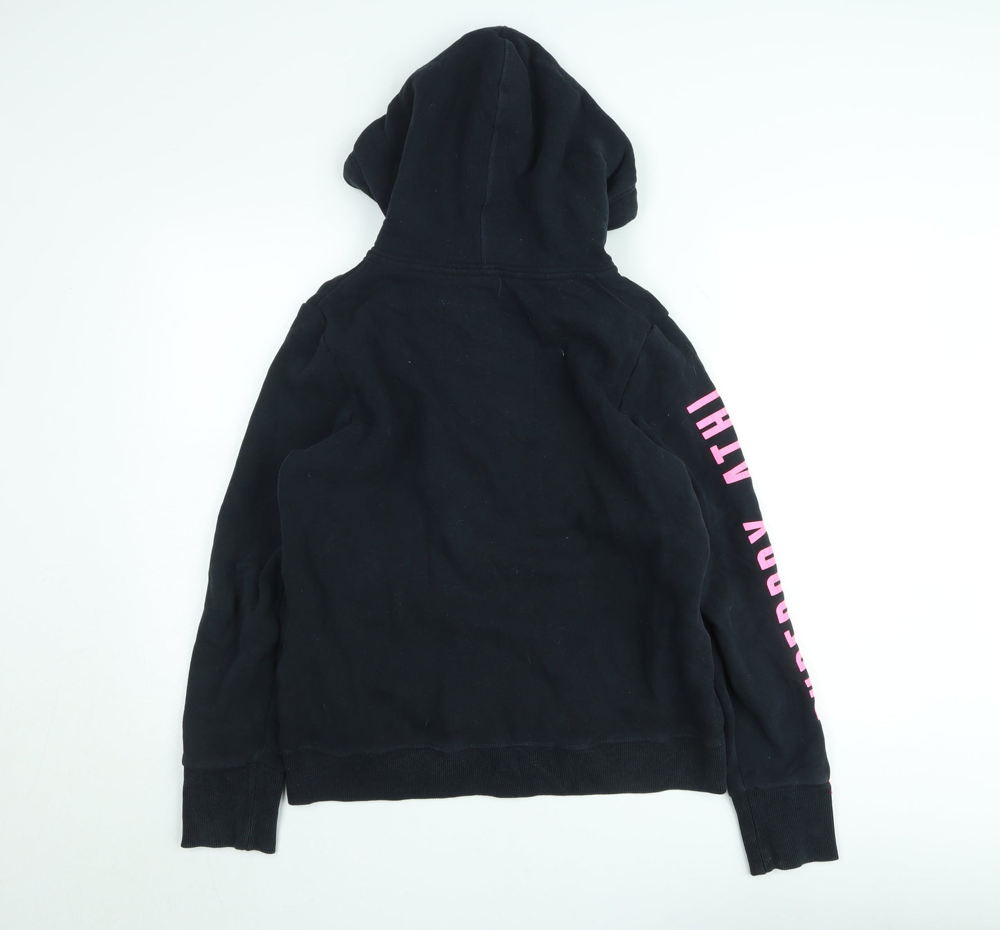 Superdry Women's Black XL Hooded Zip Jacket Track & Field Logo