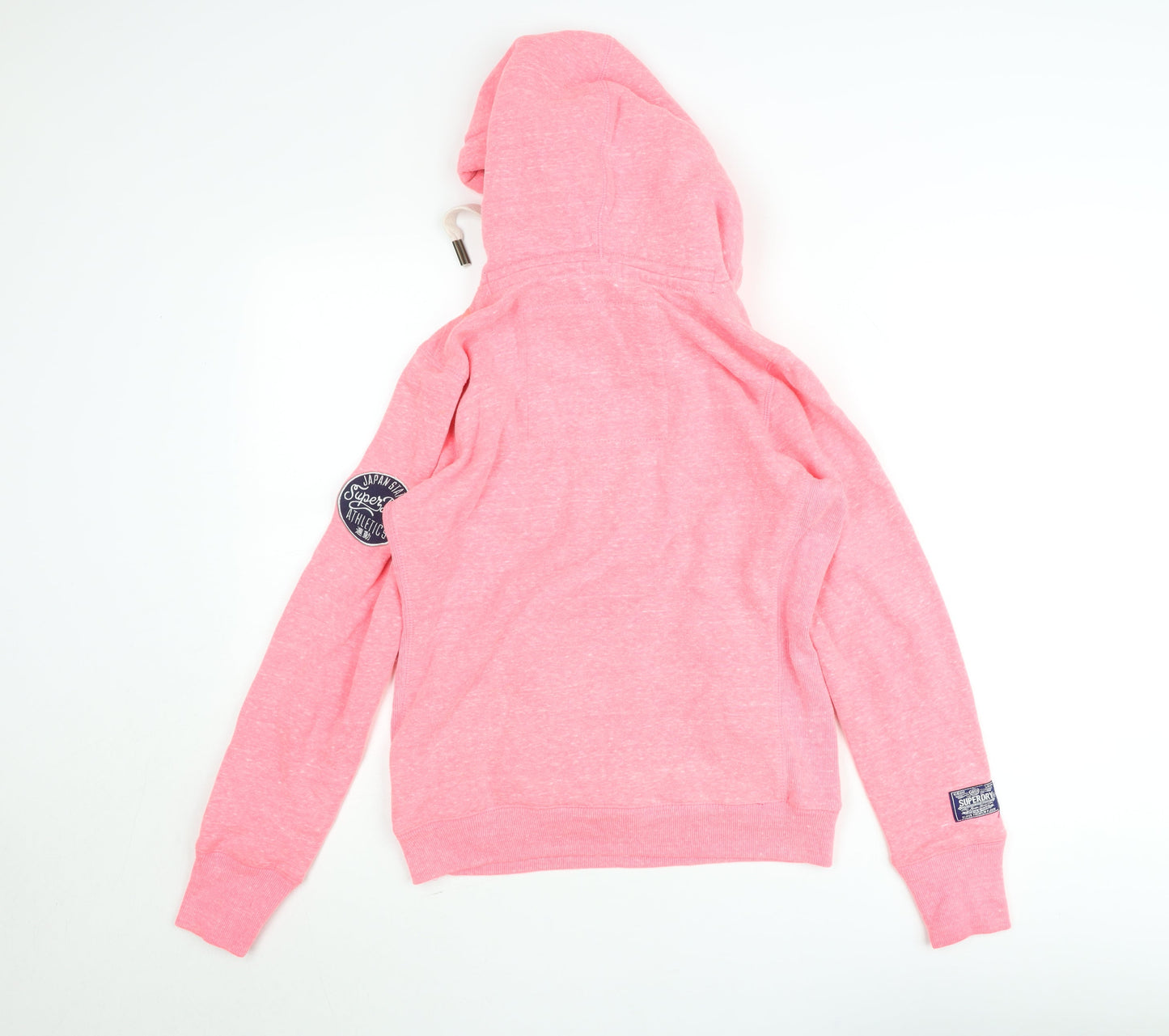 Superdry Womens Pink Pullover Hoodie Medium Fleece Lined Casual