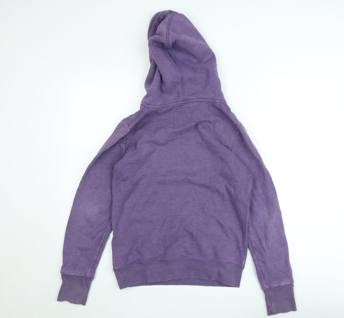 Superdry Womens Purple Pullover Hoodie Medium Cotton Blend