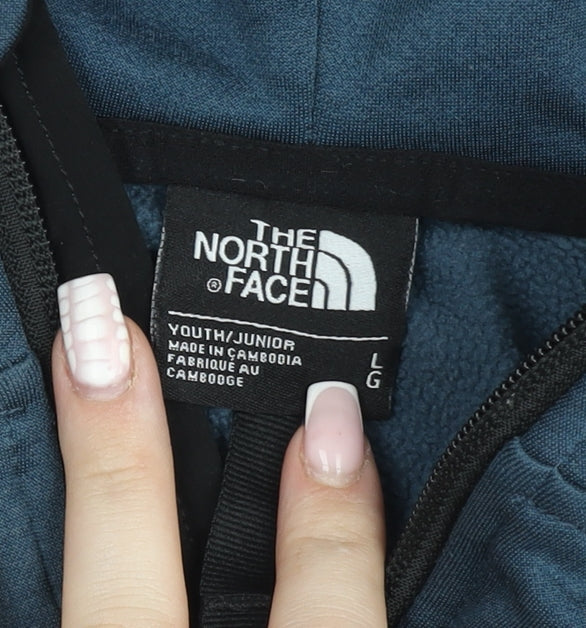 Additional view of The North Face boys’ blue hooded full zip jacket, size 14-15, years