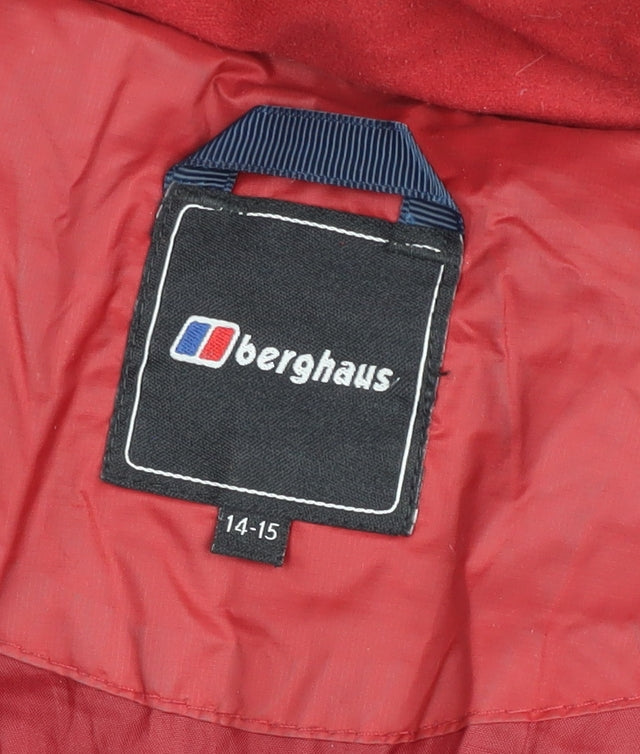Berghaus Teens Blue Red Hooded Puffer Jacket Size 164