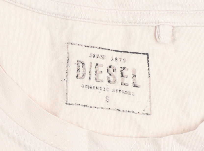 Diesel Womens Pink Crew Neck Cotton T-Shirt Size S