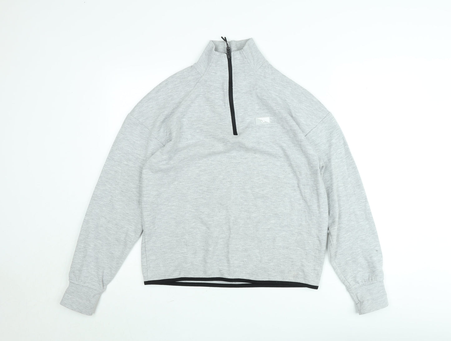 Jack & Jones Men’s Grey 1/2 Zip High Neck Sweatshirt L Regular Fit