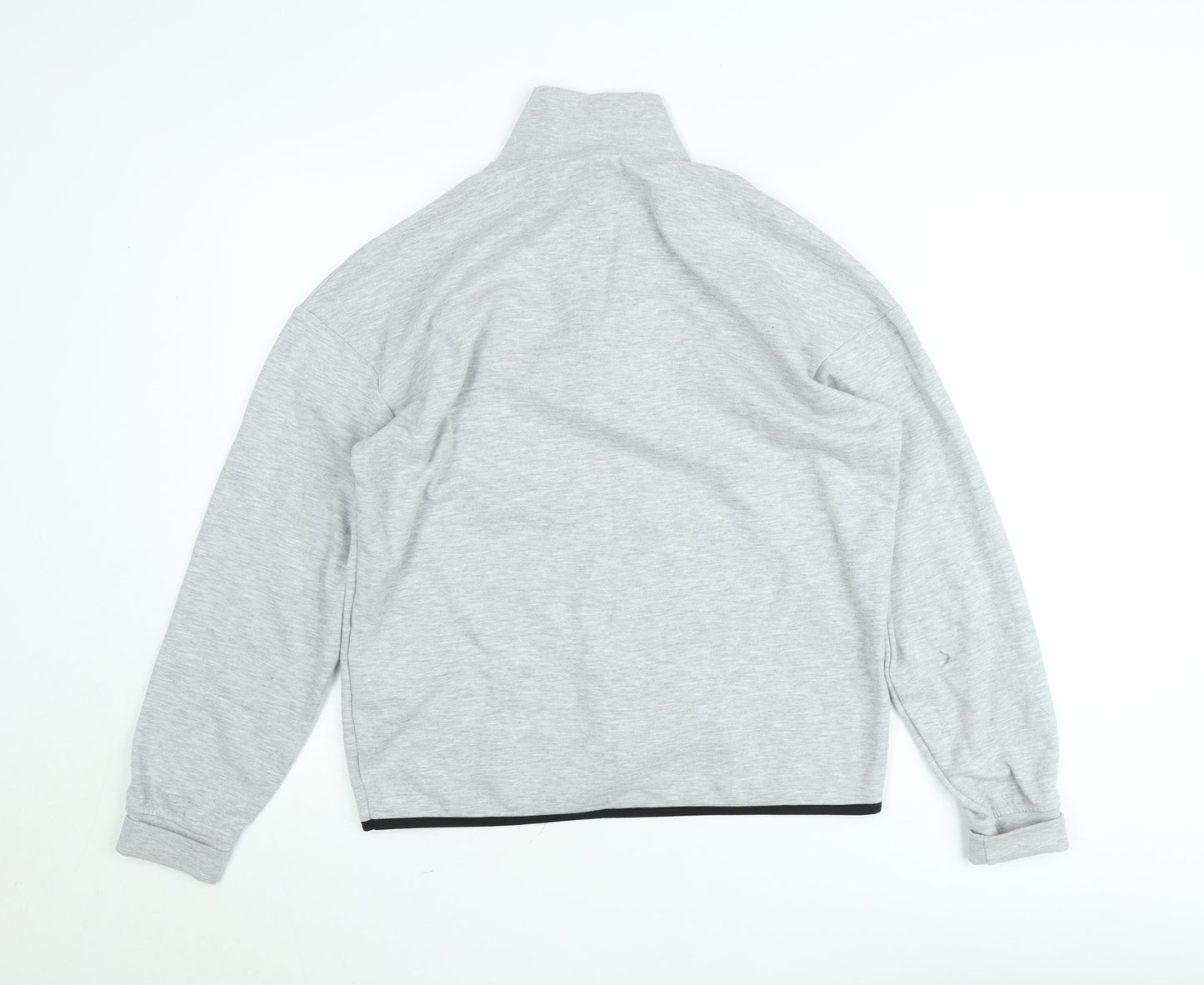 Jack & Jones Men’s Grey 1/2 Zip High Neck Sweatshirt L Regular Fit