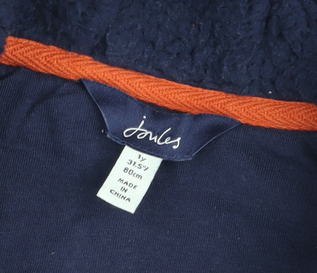 Joules Boys Blue Hooded Fleece Lined Puffer Jacket 2 Years