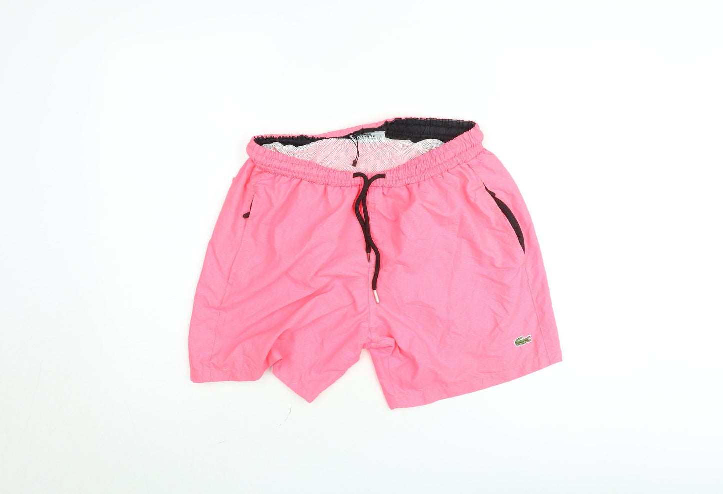 Lacoste Men’s Pink Swim Shorts Large Quick Dry Elastic Waist
