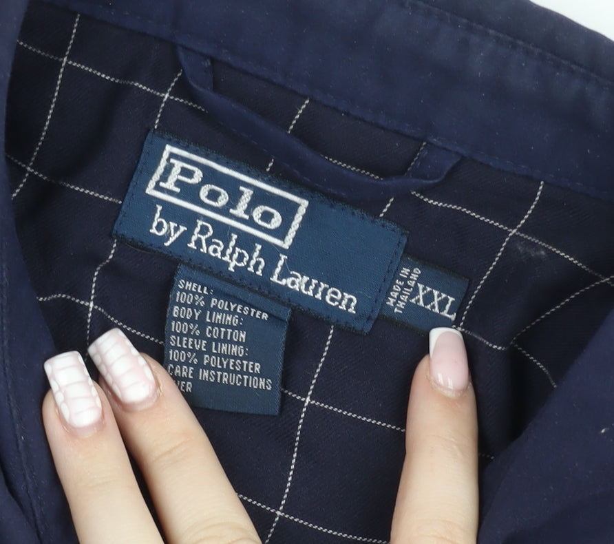 Ralph Lauren Men's Blue 2XL Bomber Jacket Full Zip Classic Style