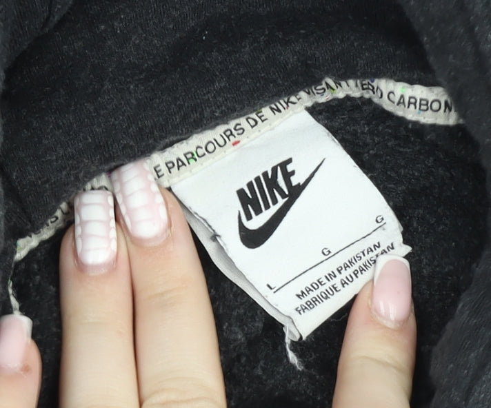 Nike Men's Black Pullover Hoodie Size L Fleece Hooded Sweatshirt