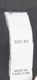 Adidas Womens Black XS 3-Stripes Cotton Crew Neck T-Shirt