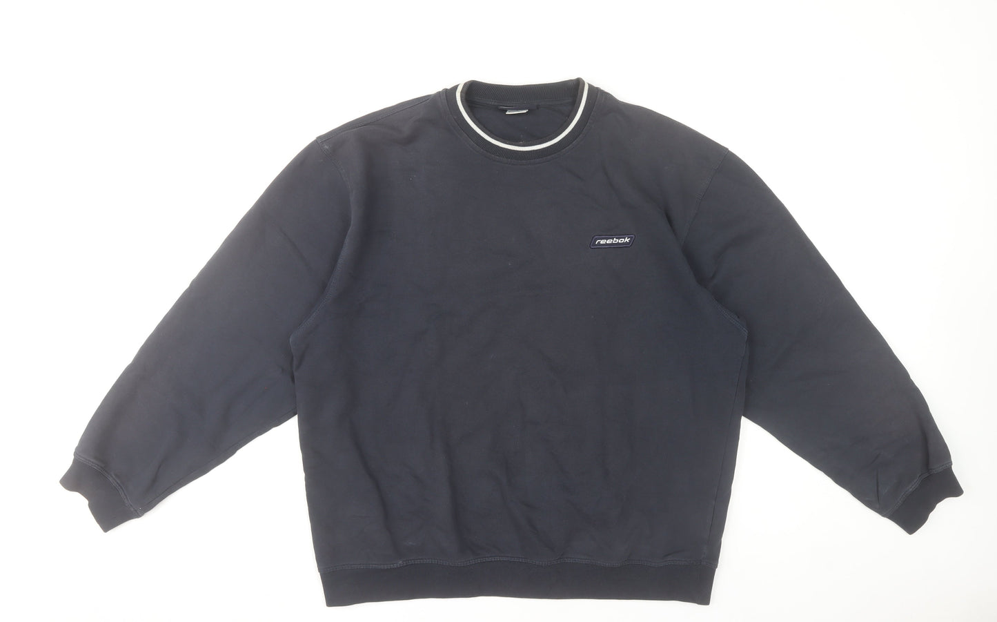 Reebok Men's Black Cotton Crew Neck Pullover Sweatshirt L