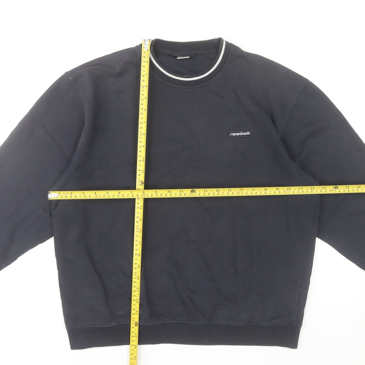 Reebok Men's Black Cotton Crew Neck Pullover Sweatshirt L