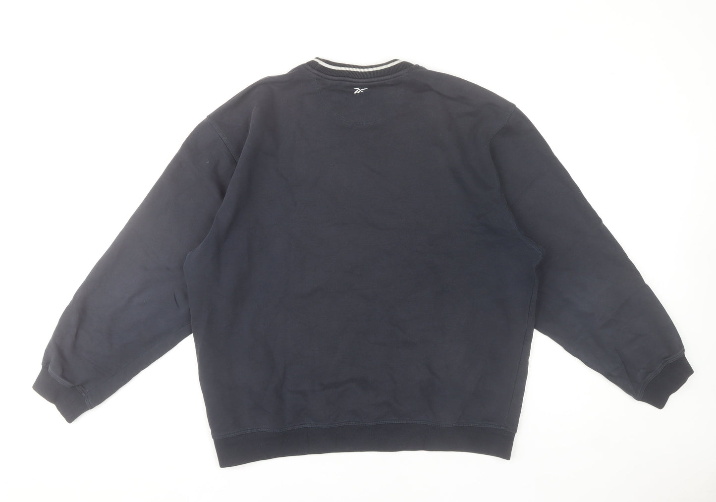 Reebok Men's Black Cotton Crew Neck Pullover Sweatshirt L