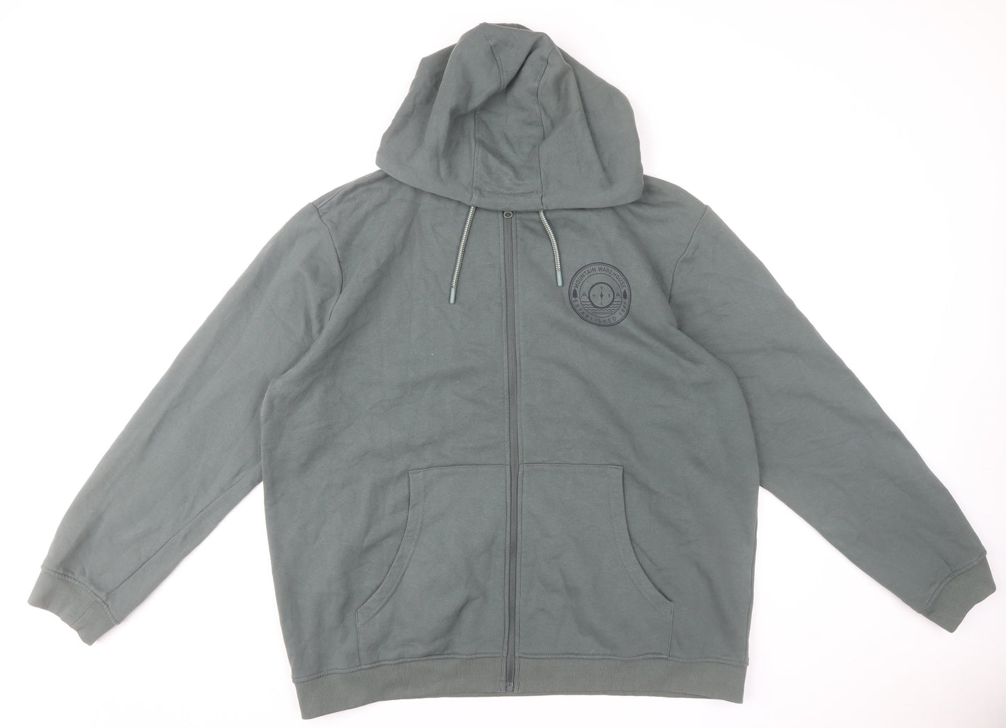 Mountain Warehouse Mens Green 2XL Full Zip Hoodie Outdoor Fleece