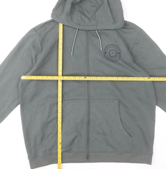 Mountain Warehouse Mens Green 2XL Full Zip Hoodie Outdoor Fleece