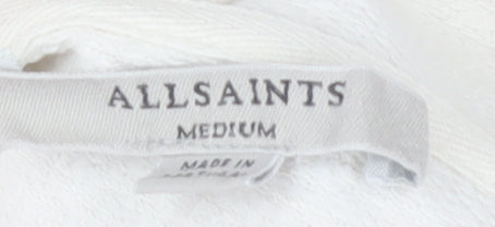 AllSaints Women’s Ivory Cotton Modal Drape Jacket Medium