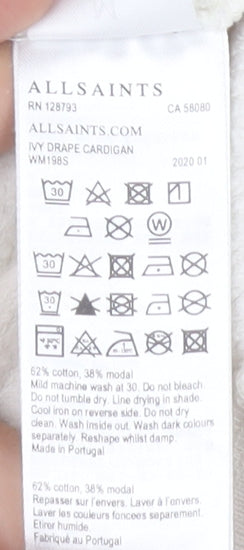 AllSaints Women’s Ivory Cotton Modal Drape Jacket Medium