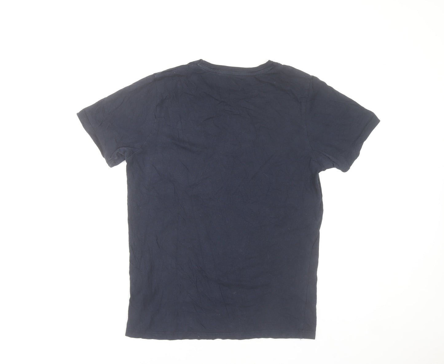 Jack & Jones Men's Blue Cotton Crew Neck T-Shirt Size S