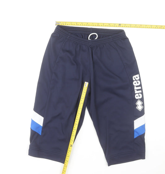 Errea Men's Navy Blue Athletic Shorts Size M Quick Dry Polyester