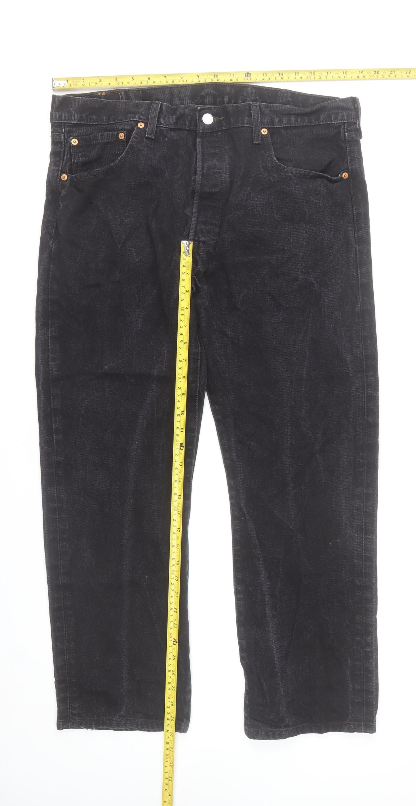 Levi's 501 Men's Black Denim Straight Leg Jeans W38 L32