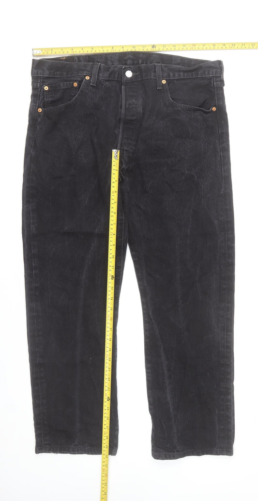 Levi's 501 Men's Black Denim Straight Leg Jeans W38 L32