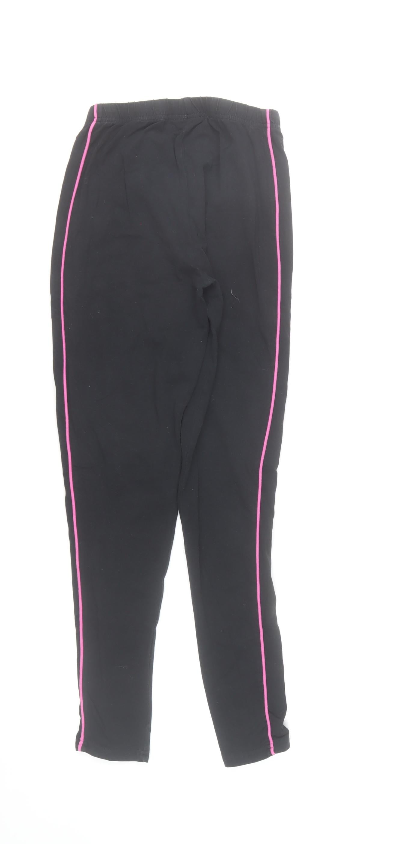 Diesel Womens Black XS Leggings with Pink Side Stripe