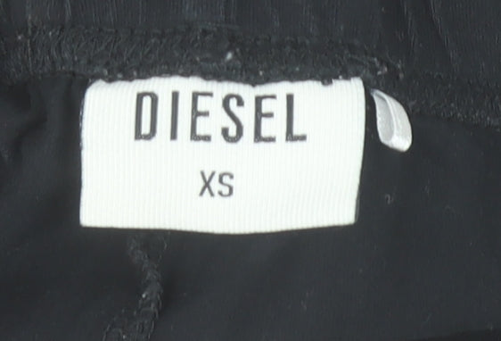 Diesel Womens Black XS Leggings with Pink Side Stripe