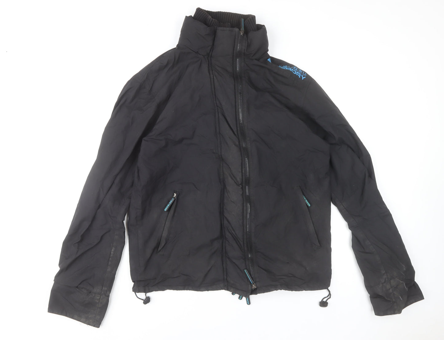 Superdry Men's Black 2XL Windbreaker Nylon Jacket