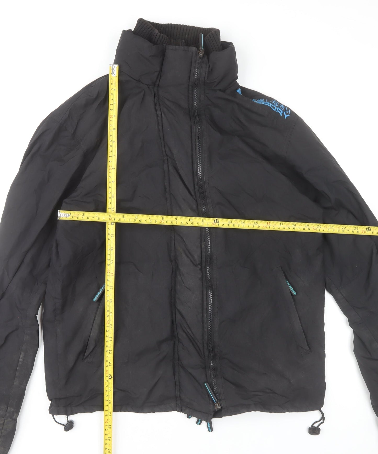 Superdry Men's Black 2XL Windbreaker Nylon Jacket