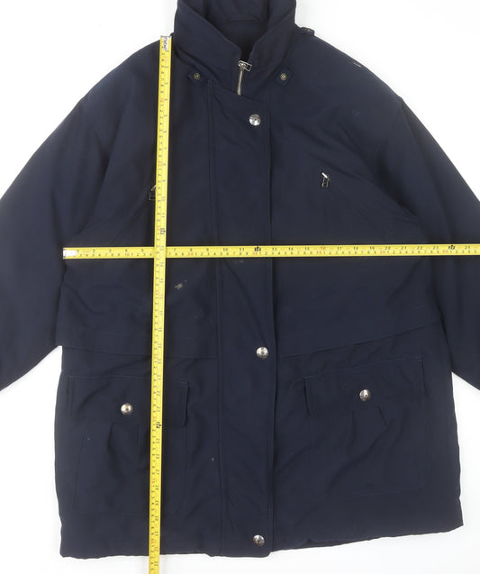 Marks and Spencer Women’s Blue Long Parka Coat Size 10 Lined Polyester