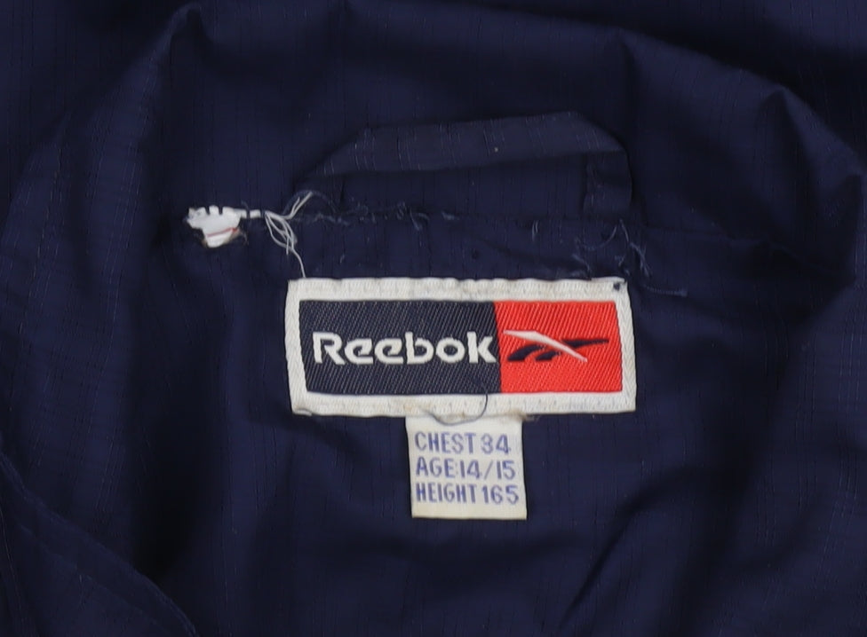 Reebok Boys Blue Full Zip Track Jacket 14-15 Years 34in Chest