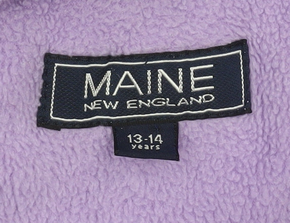 Additional view of Maine New England girls’ purple hooded puffer jacket 13-14 years