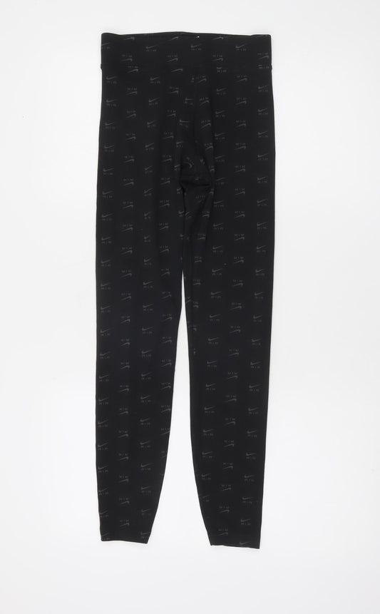 Nike Women Black XS Air Print Cotton Blend Leggings Activewear