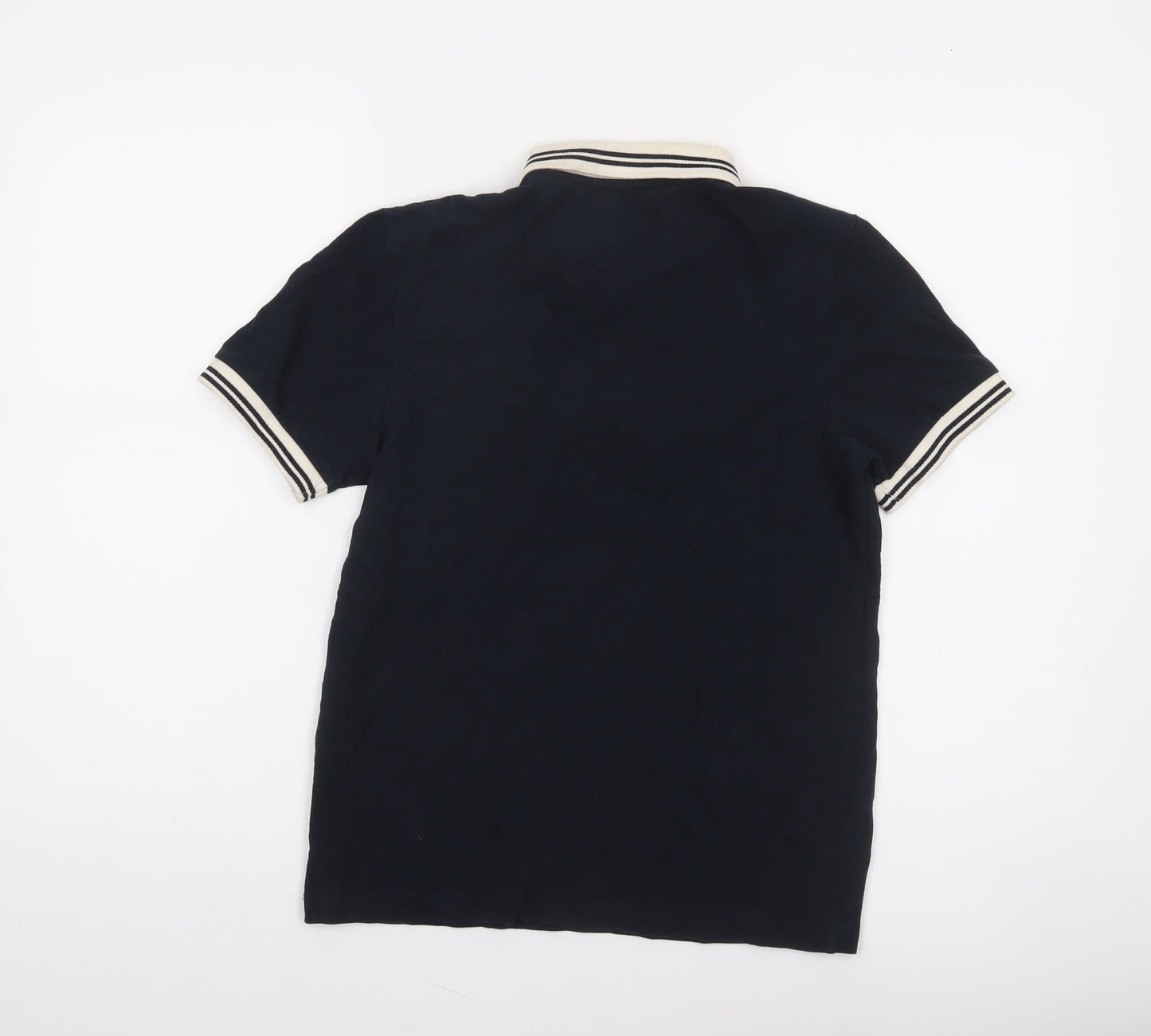 Farah Women Black Cotton Polo Shirt Small Casual Short Sleeve