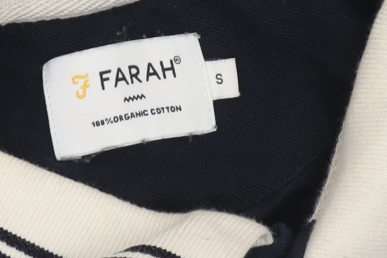 Farah Women Black Cotton Polo Shirt Small Casual Short Sleeve