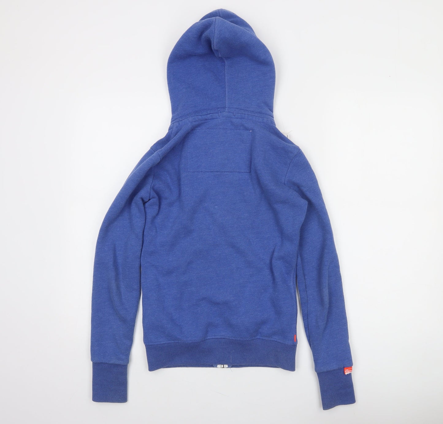 Superdry Women Blue Full Zip Hoodie 2XS Orange Label Cotton Blend