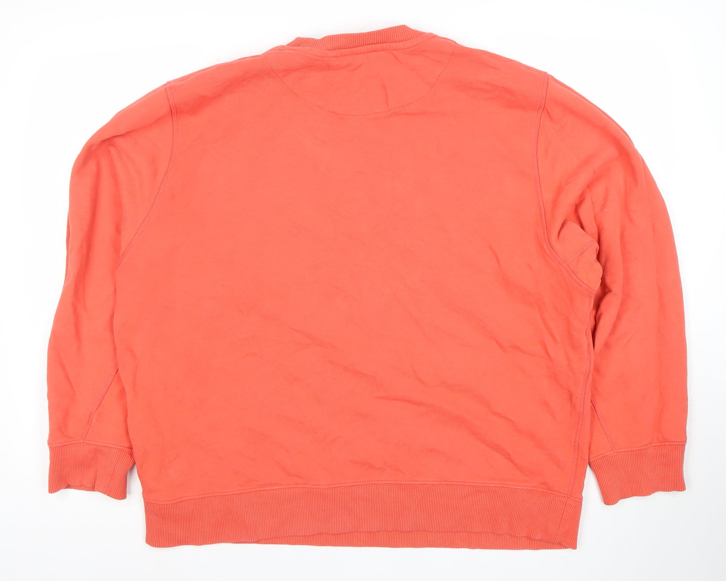 Superdry Women Coral Orange Crew Neck Pullover Sweatshirt Size L