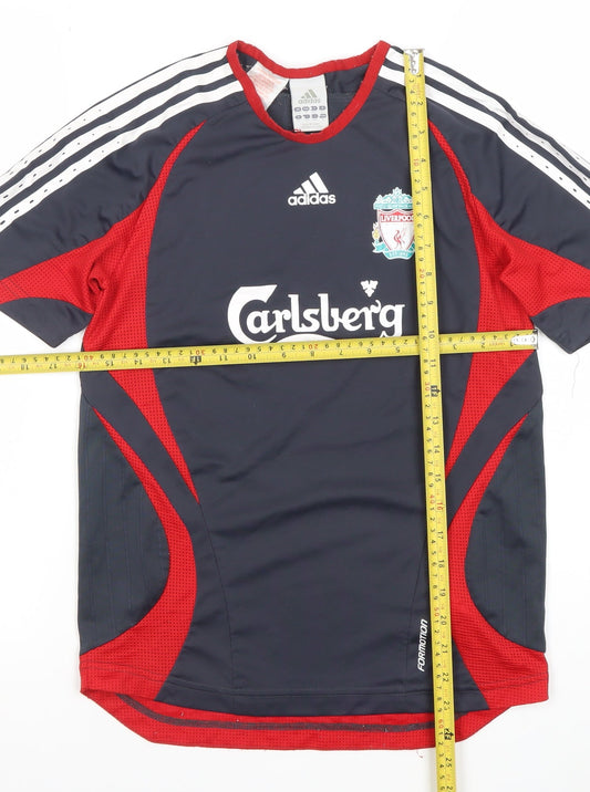 Adidas Boys Black Red Liverpool FC Vintage Football Jersey 11-12 Years