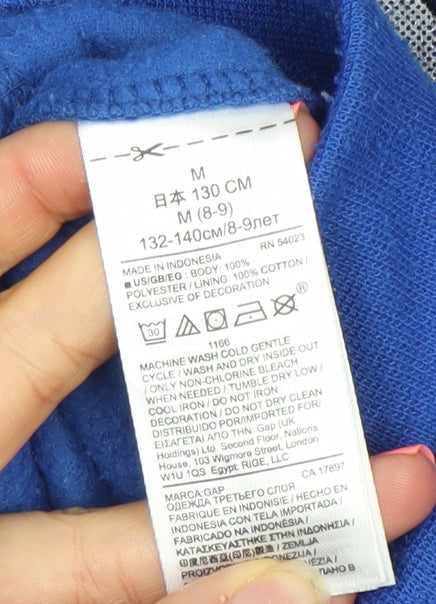 Additional view of Gap boys’ blue fleece zip hoodie jacket 8-9 years hooded cotton lined
