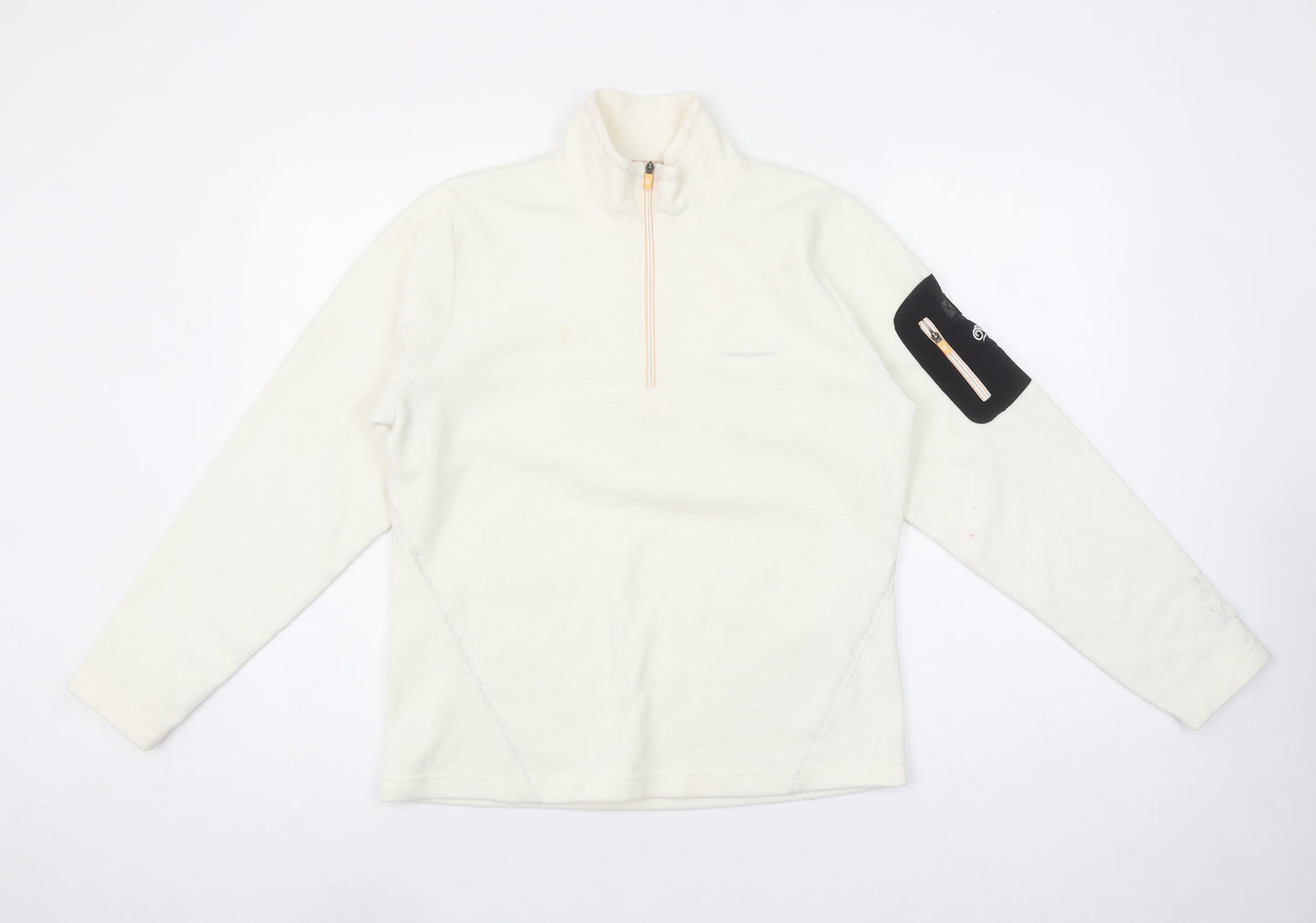 Craghoppers Women Ivory Fleece Half Zip Pullover Sweatshirt UK 12