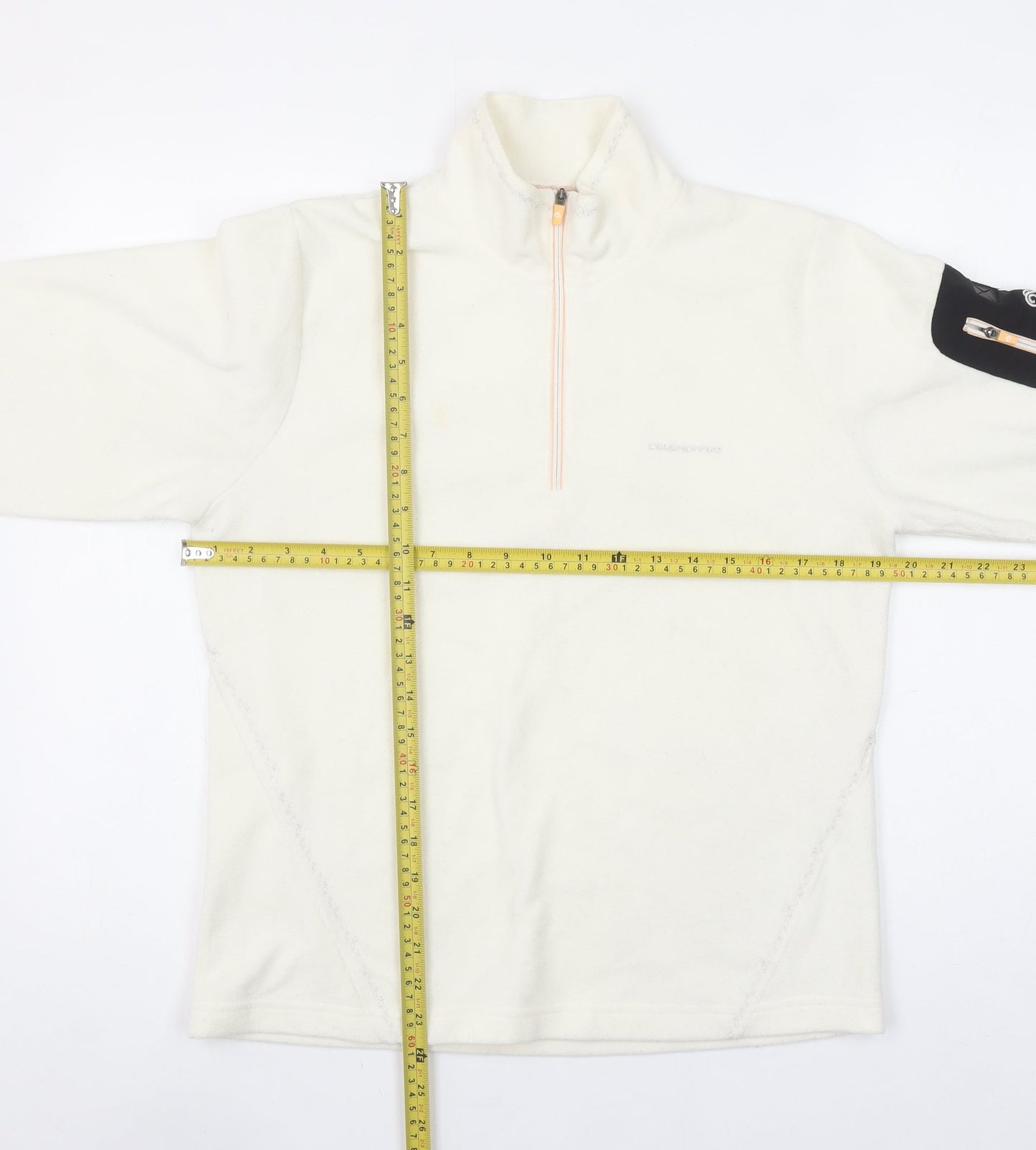 Craghoppers Women Ivory Fleece Half Zip Pullover Sweatshirt UK 12