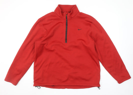 Nike Golf Men’s Red 1/4 Zip Mock Neck Fleece Sweatshirt L