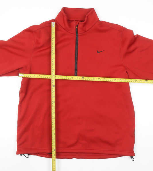 Nike Golf Men’s Red 1/4 Zip Mock Neck Fleece Sweatshirt L